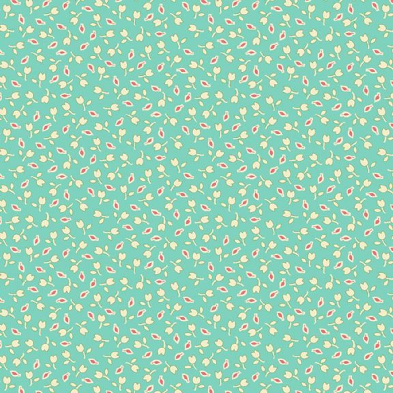Fabric Marcus Aqua Tulips Aunt Grace Goes Scrappy by the Quarter Yard R351529D-AQUA